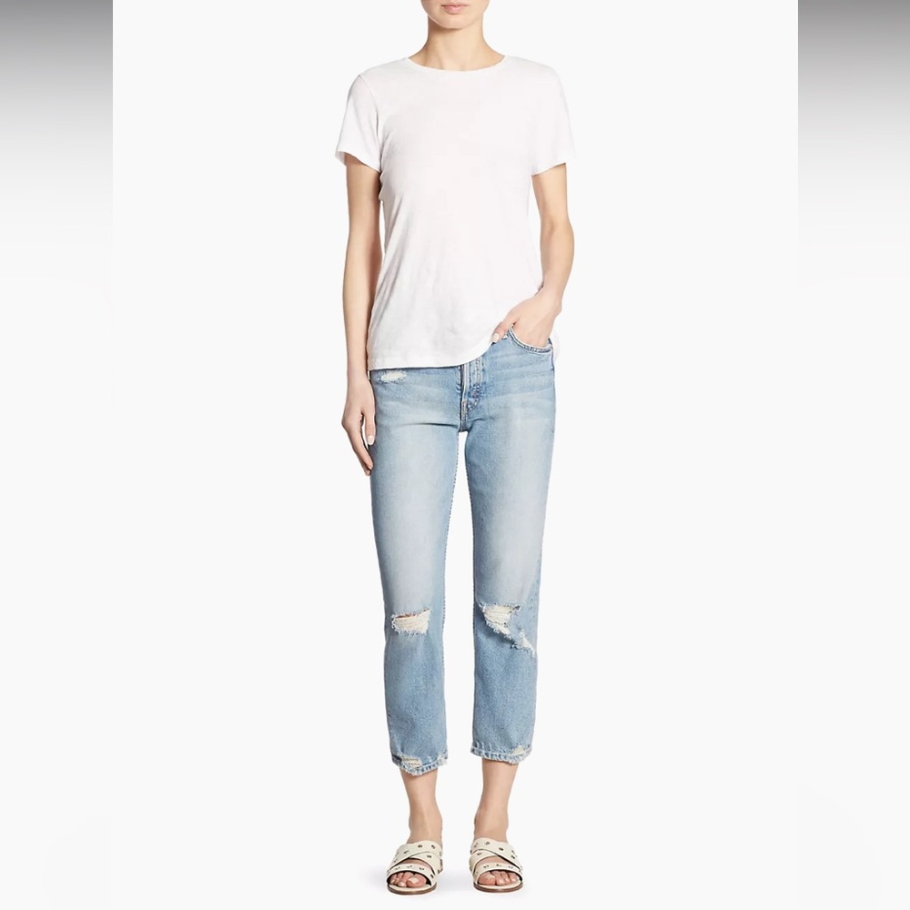 MOTHER “The Tomcat” High Rise Cropped Straight Jeans